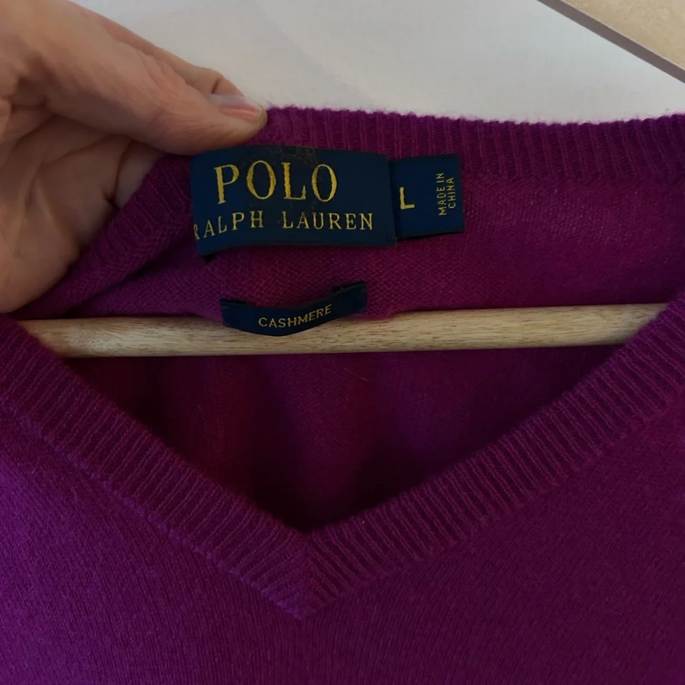 Polo Ralph Lauren men’s cashmere purple/pink sweater